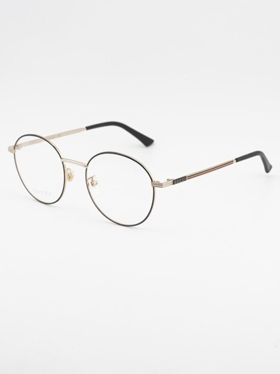 Gucci GG0839OK 001 Eyeglasses Black/Gold 52mm Round Frame main image 7